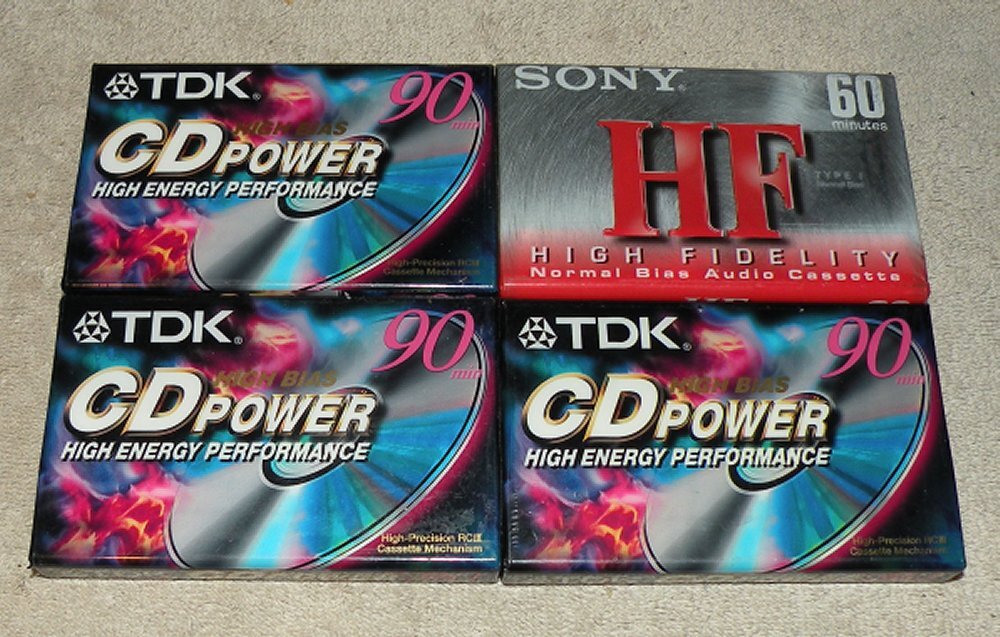 Lot 4 TDK Sony Blank Cassettes 3 TDK 90 Min High Bias Type II + Sony 60 Min NEW